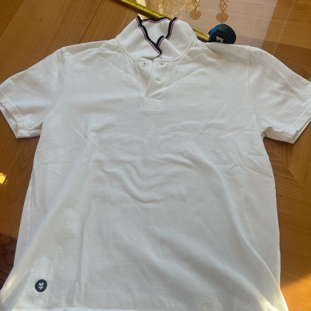 Le Slip Francais French White Polo Shirt with Embroidered Detail